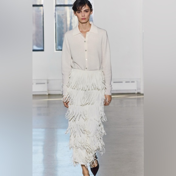 NWT ZARA FRINGED PENCIL SKIRT ZW COLLECTION - Picture 7 of 17